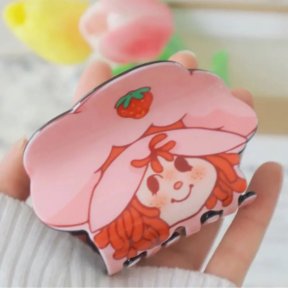 Hair Clip Strawberry Shortcake Pink French Style